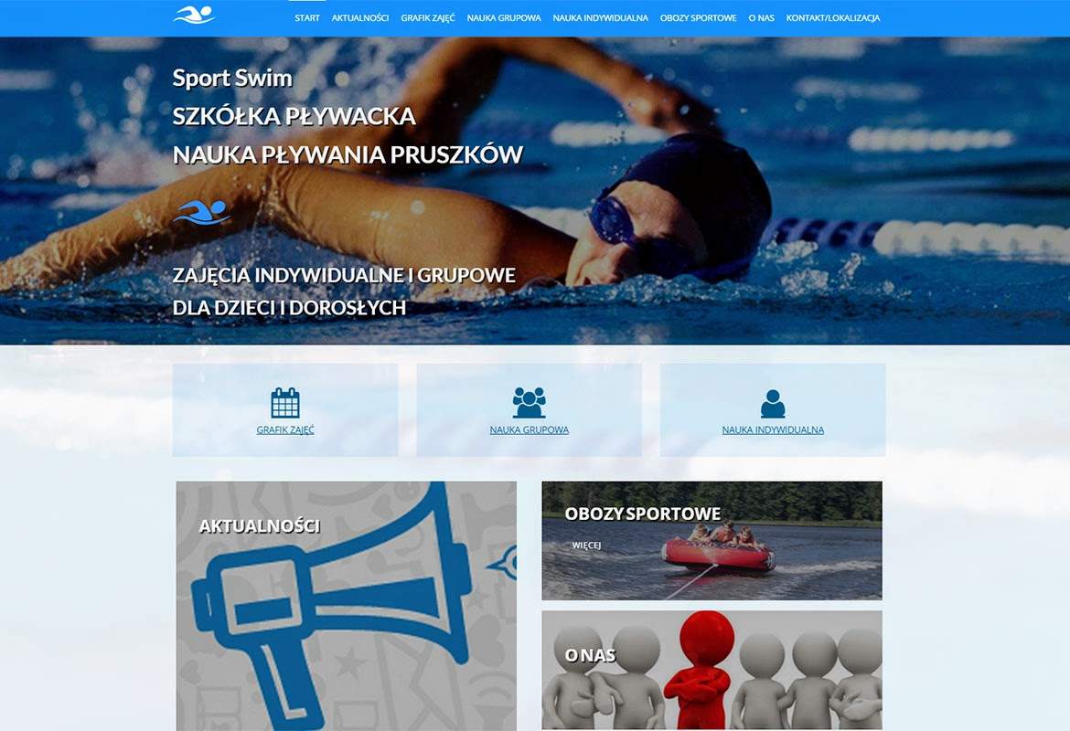 Strona www wykonana dla: Szkółka Pływacka Sport Swim