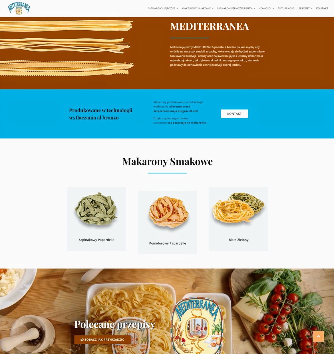 Strona internetowa dla: MEDITERRANEA Producent Makaronów.