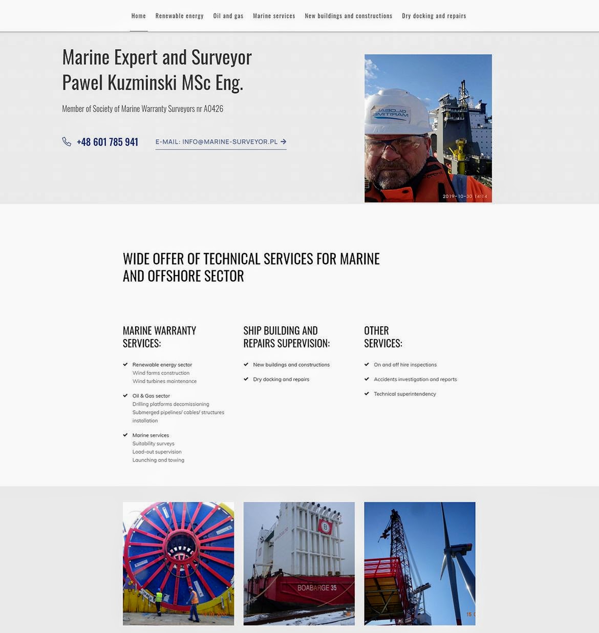 Strona internetowa wykonana dla:  Marine Expert and Surveyor