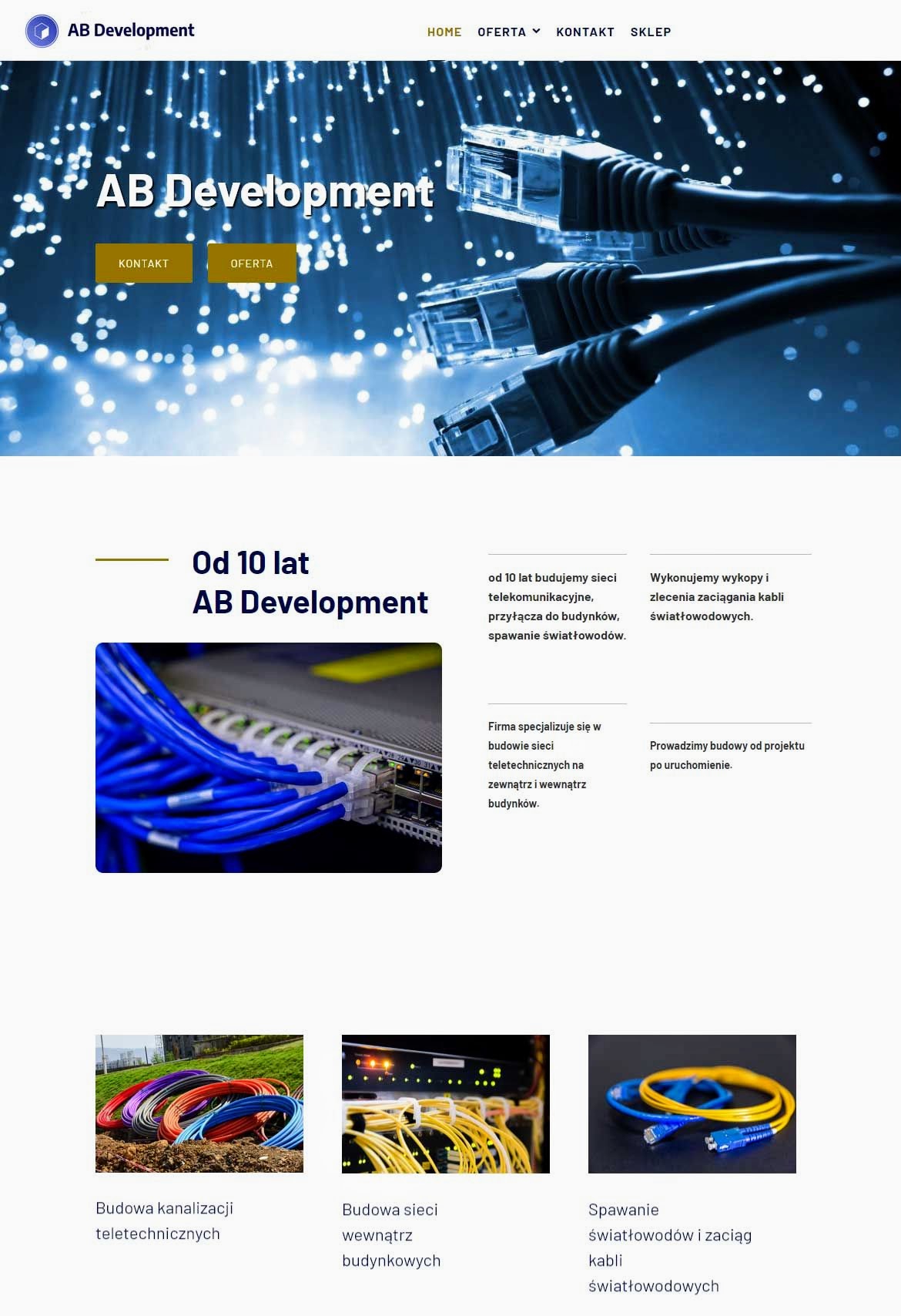 Strona internetowa wykonana dla:  AB Development