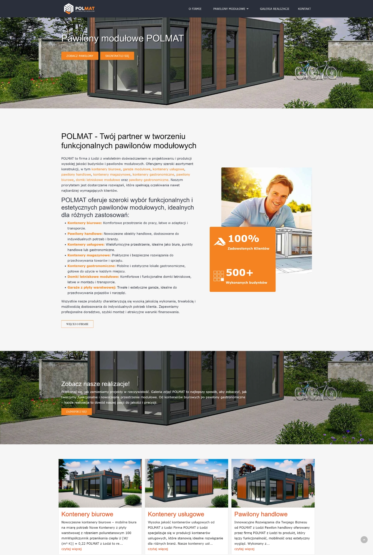 Strona www stworzona dla: Pawilony modułowe POLMAT