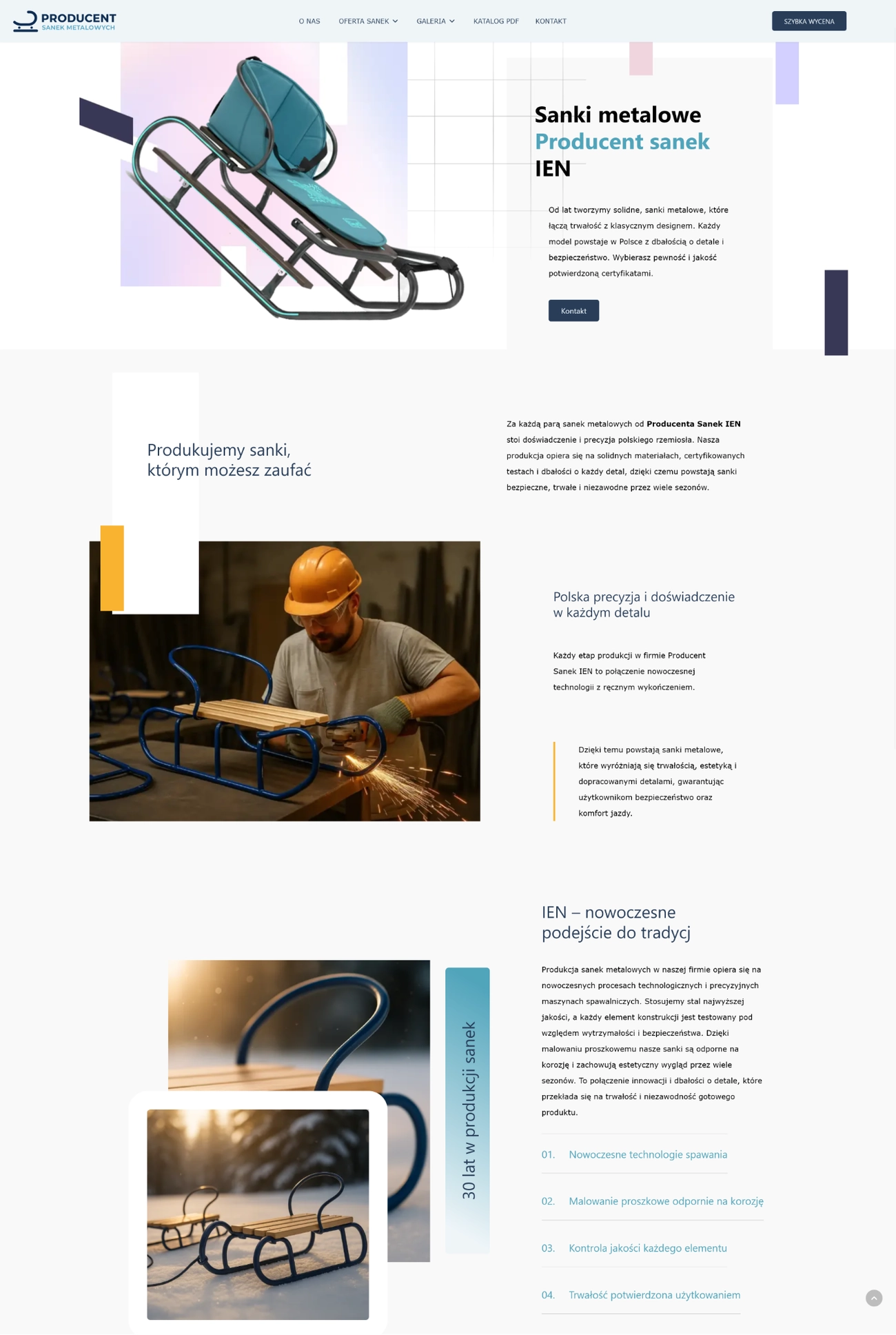 Strona internetowa wykonana dla: Producent Sanek IEN