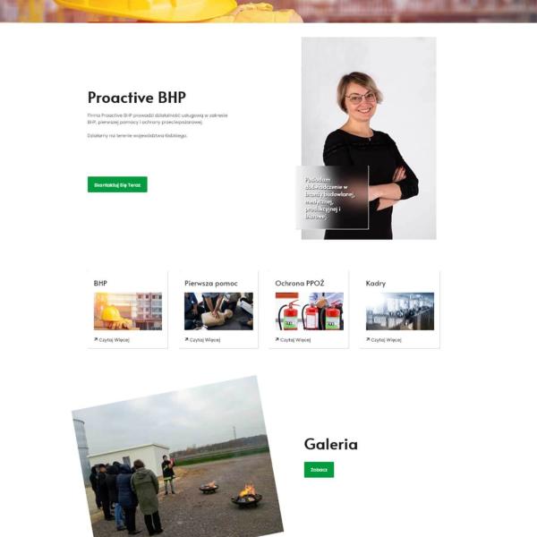 Nowa strona www wykonana dla: Proactive BHP