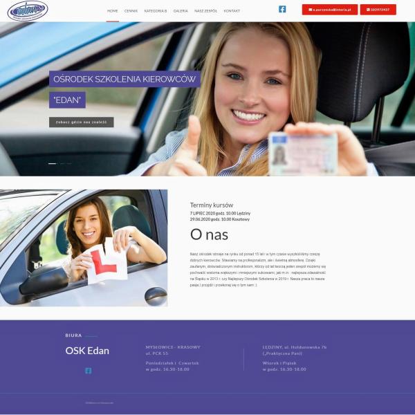 Strona internetowa dla: Edan. Ośrodek szkolenia kierowców