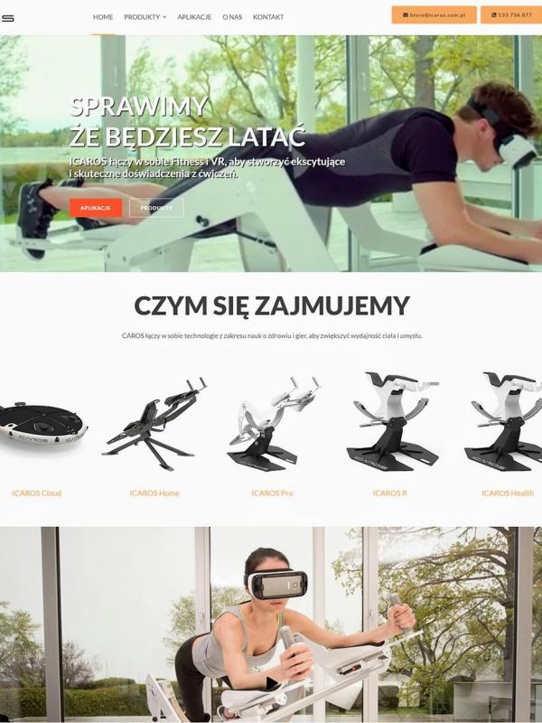 Strona internetowa dla: ICAROS Polska VR fitness