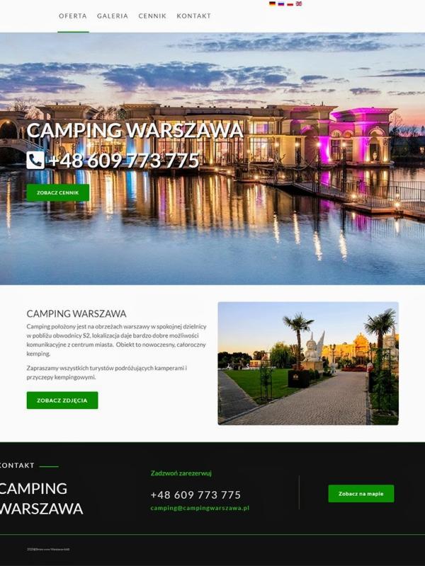 Strona internetowa wykonana dla: Camping Warszawa