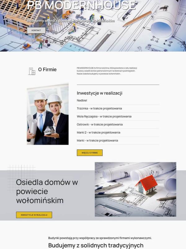 Strona internetowa wykonana dla: Firmy PB MODERNHOUSE