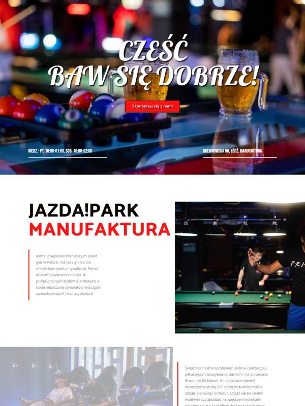 Strona internetowa wykonana dla: Jazda!Park Manufaktura