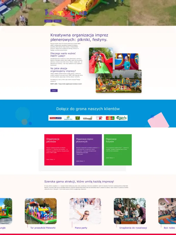 Strona internetowa wykonana dla: Party Land