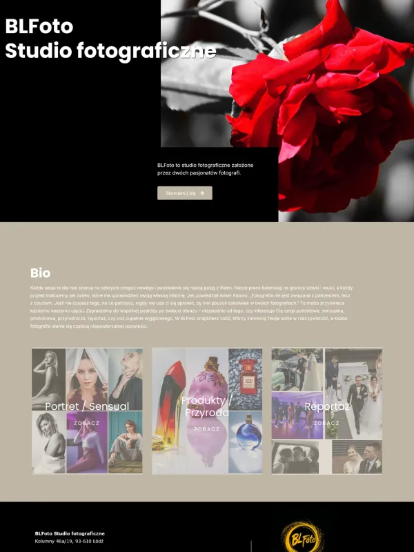 Strona www stworzona dla: BLFoto - studio fotograficzne
