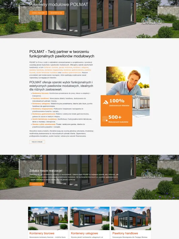 Strona www stworzona dla: Pawilony modułowe POLMAT