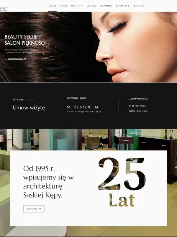 Strona www wykonana dla:  Beauty Secret Salon Piękności