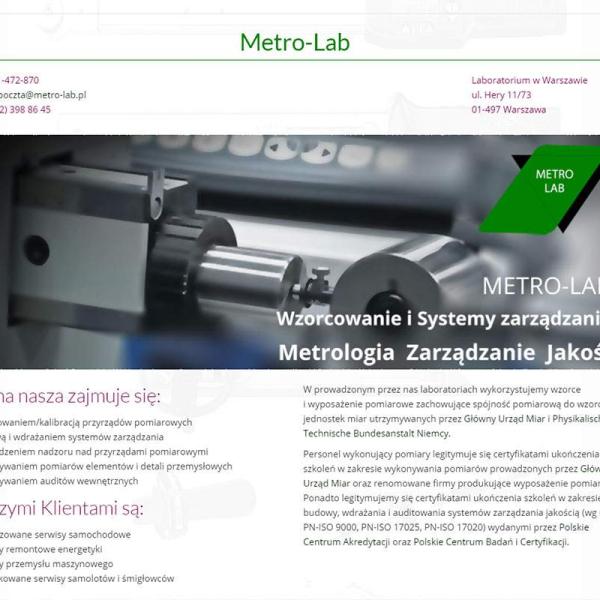 Strona www wykonana dla:  Metro-Lab Wzorcowanie systemy zarządzania