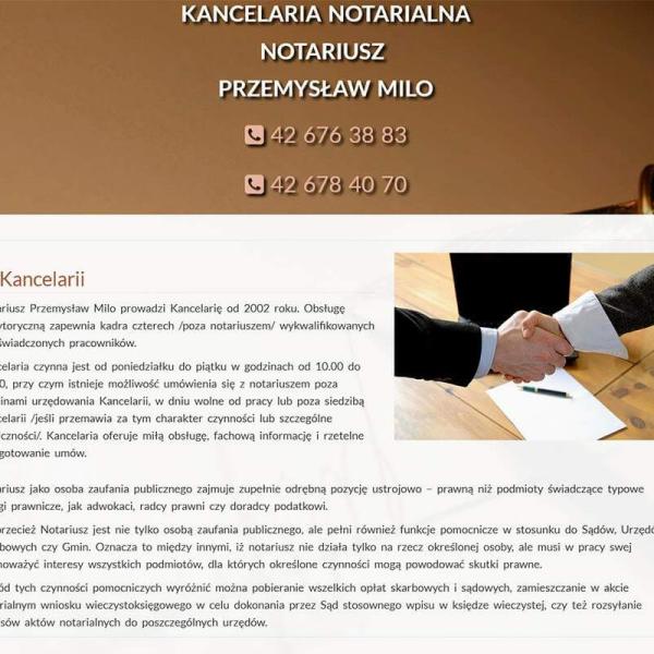 Strona www wykonana dla:  Milo Przemysław. Kancelaria notarialna