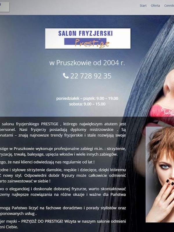 Strona www wykonana dla:  Salon fryzjerski Prestige